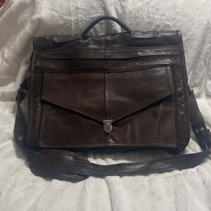 Brown leather messenger bag briefcase/laptop case. Mexican Leather. Very soft.